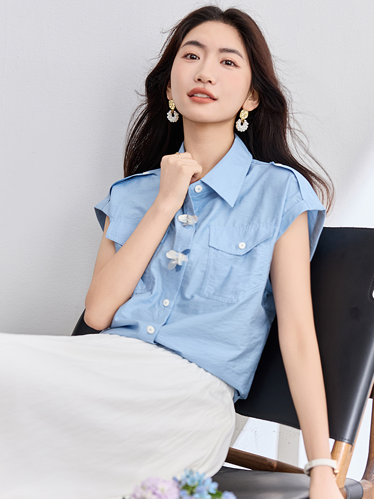 Stereoscopic shirt flowers decoration tops for women