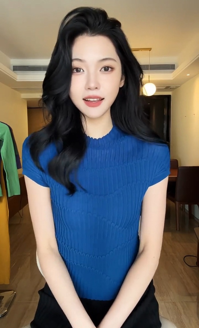 Temperament round neck tops short sleeve summer sweater