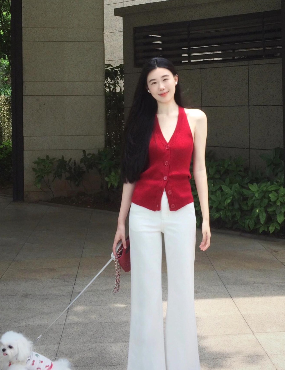 Knitted halter all-match tops niche sleeveless summer cardigan