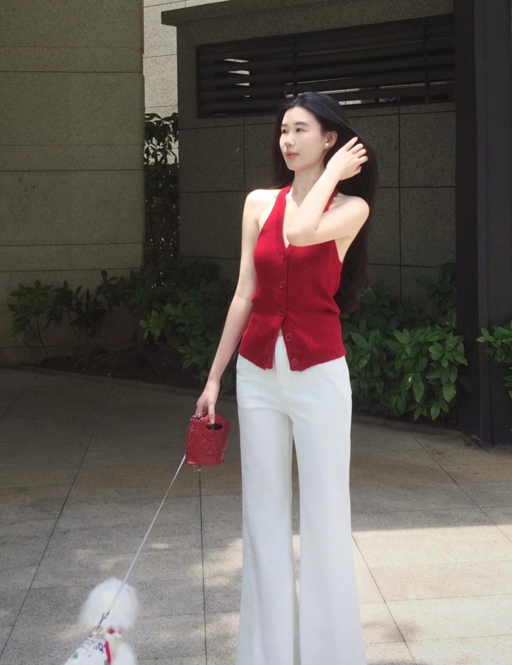 Knitted halter all-match tops niche sleeveless summer cardigan