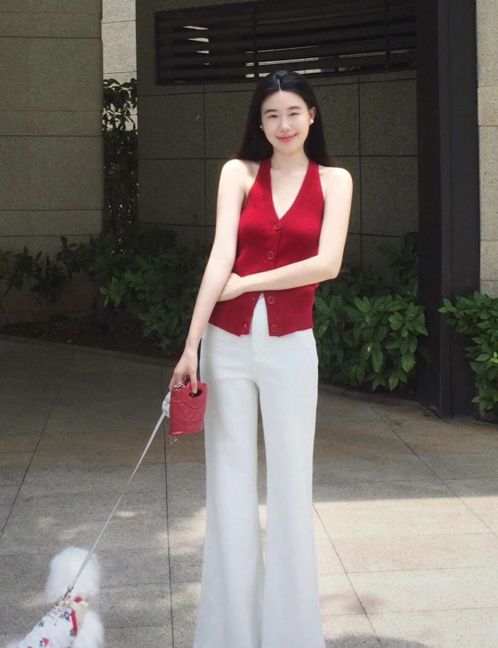 Knitted halter all-match tops niche sleeveless summer cardigan