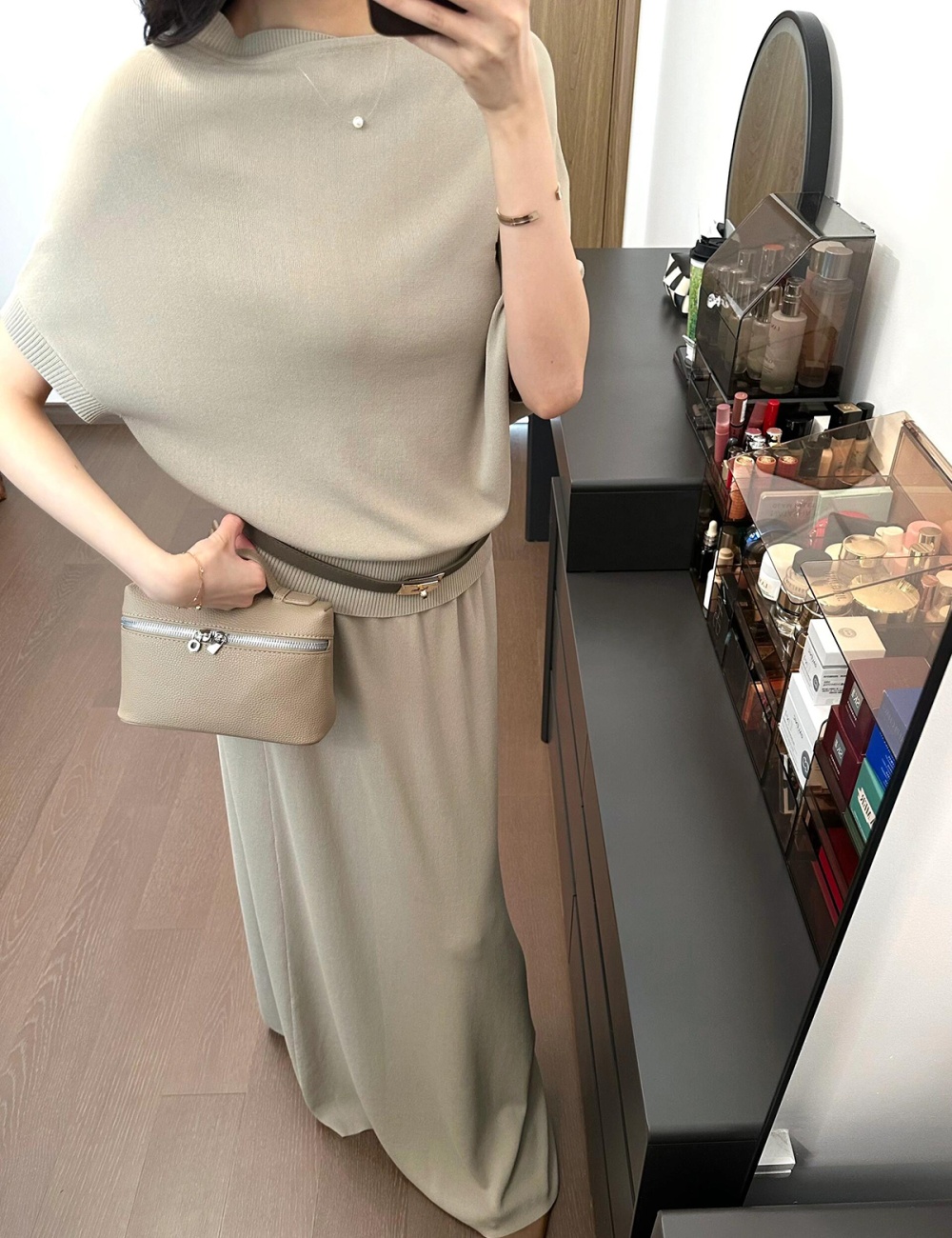 Short sleeve knitted temperament fashion skirt 2pcs set