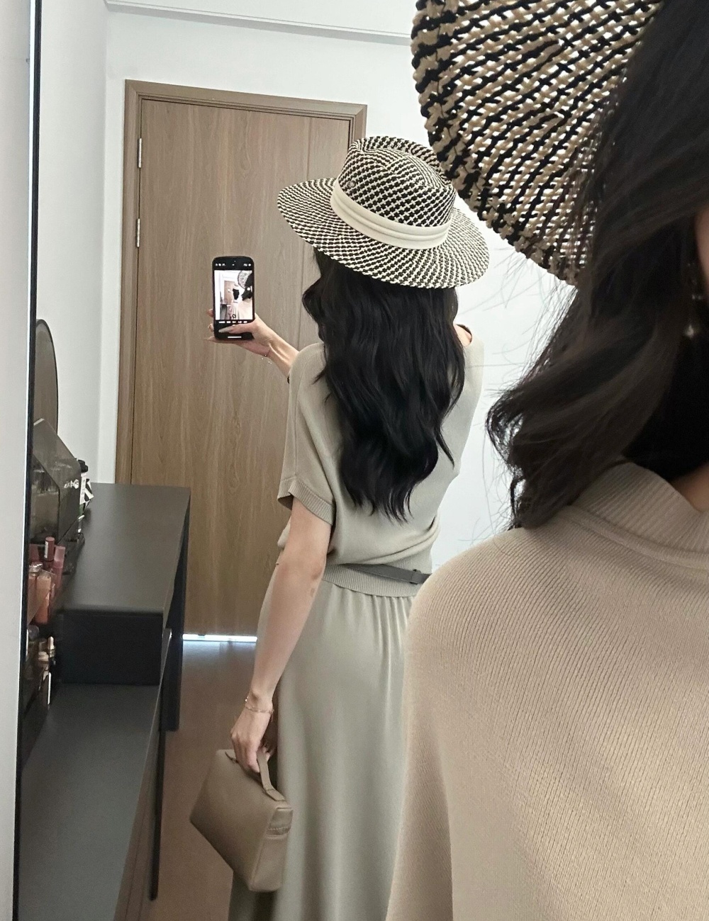Short sleeve knitted temperament fashion skirt 2pcs set
