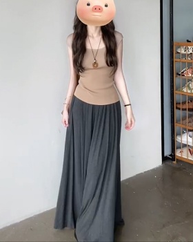 High waist A-line skirt summer knitted tops a set for women