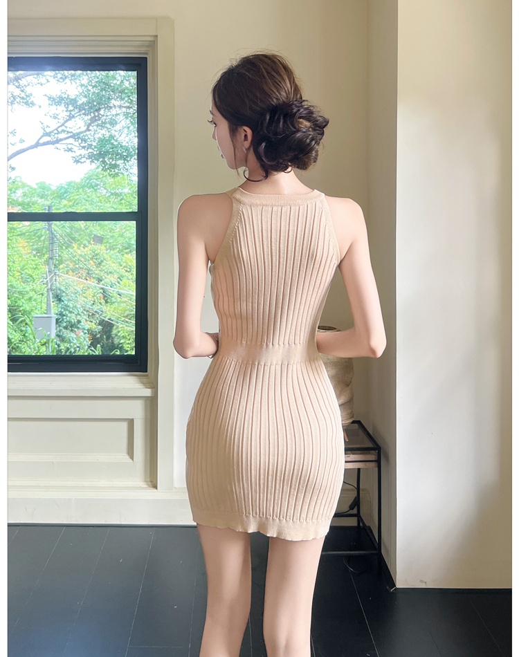 Hollow slim pinched waist package hip dress for women