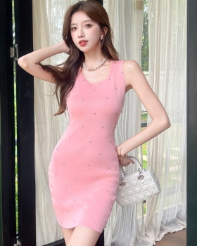 France style temperament T-back diamond vest for women