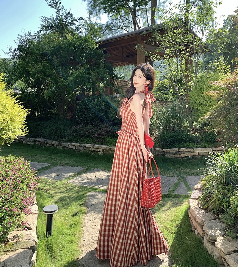 Colors sleeveless dress halter long dress for women