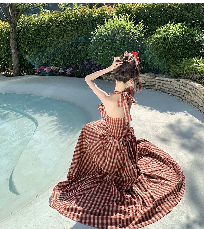 Colors sleeveless dress halter long dress for women