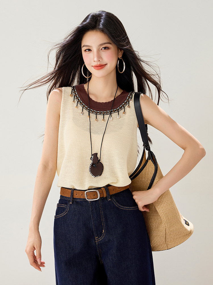 Mixed colors summer vest wears outside waistcoat for women