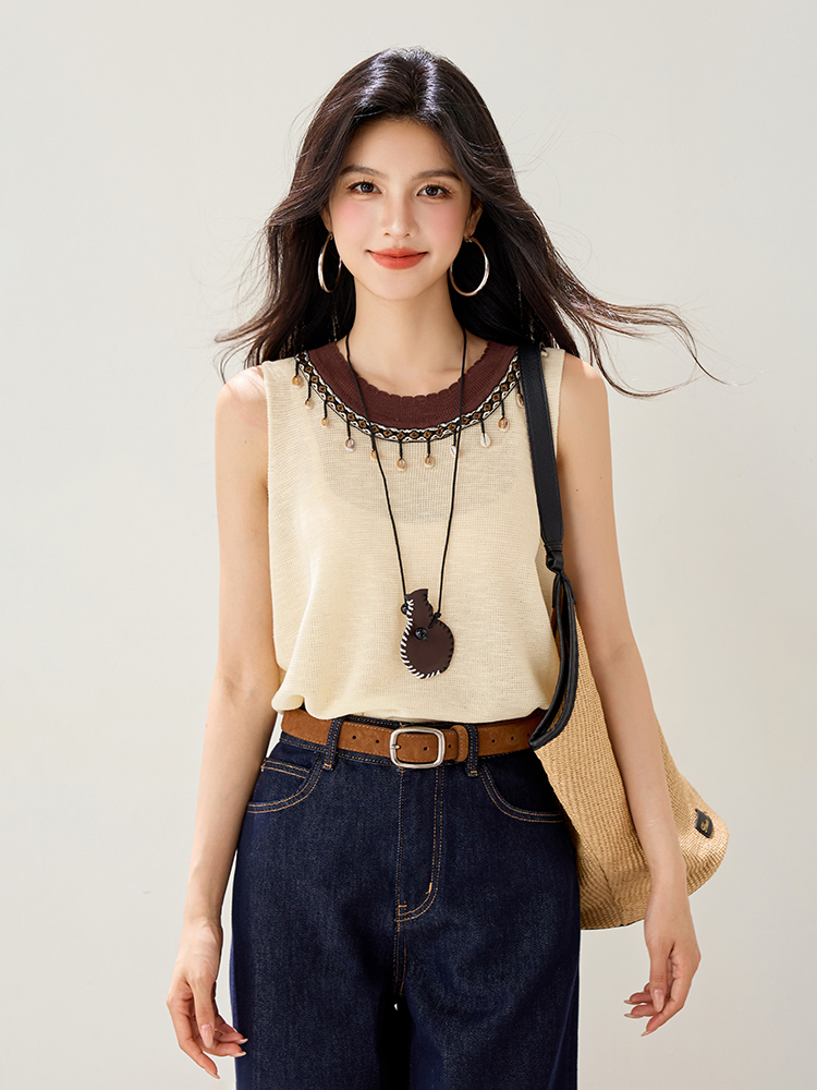 Mixed colors summer vest wears outside waistcoat for women