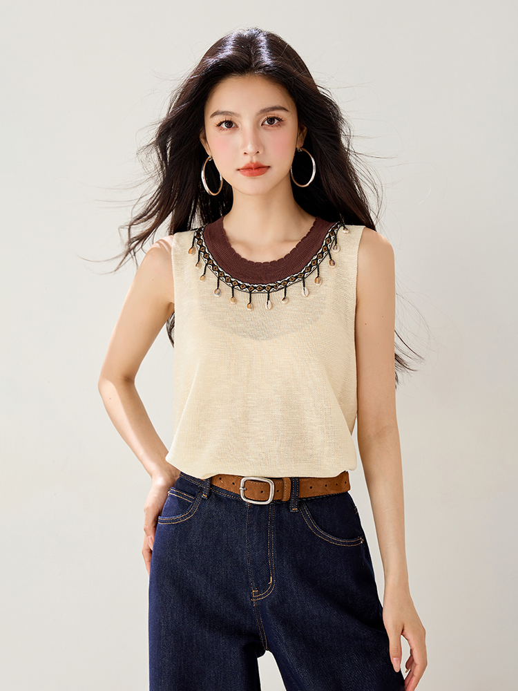 Mixed colors summer vest wears outside waistcoat for women