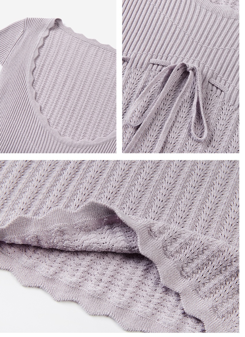 Ballet U-neck sweater sweetheart lace tops for women