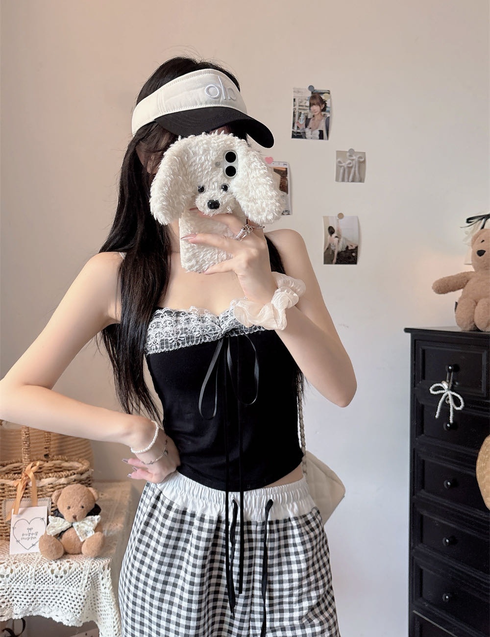 With chest pad integrated sling vest summer slim tops