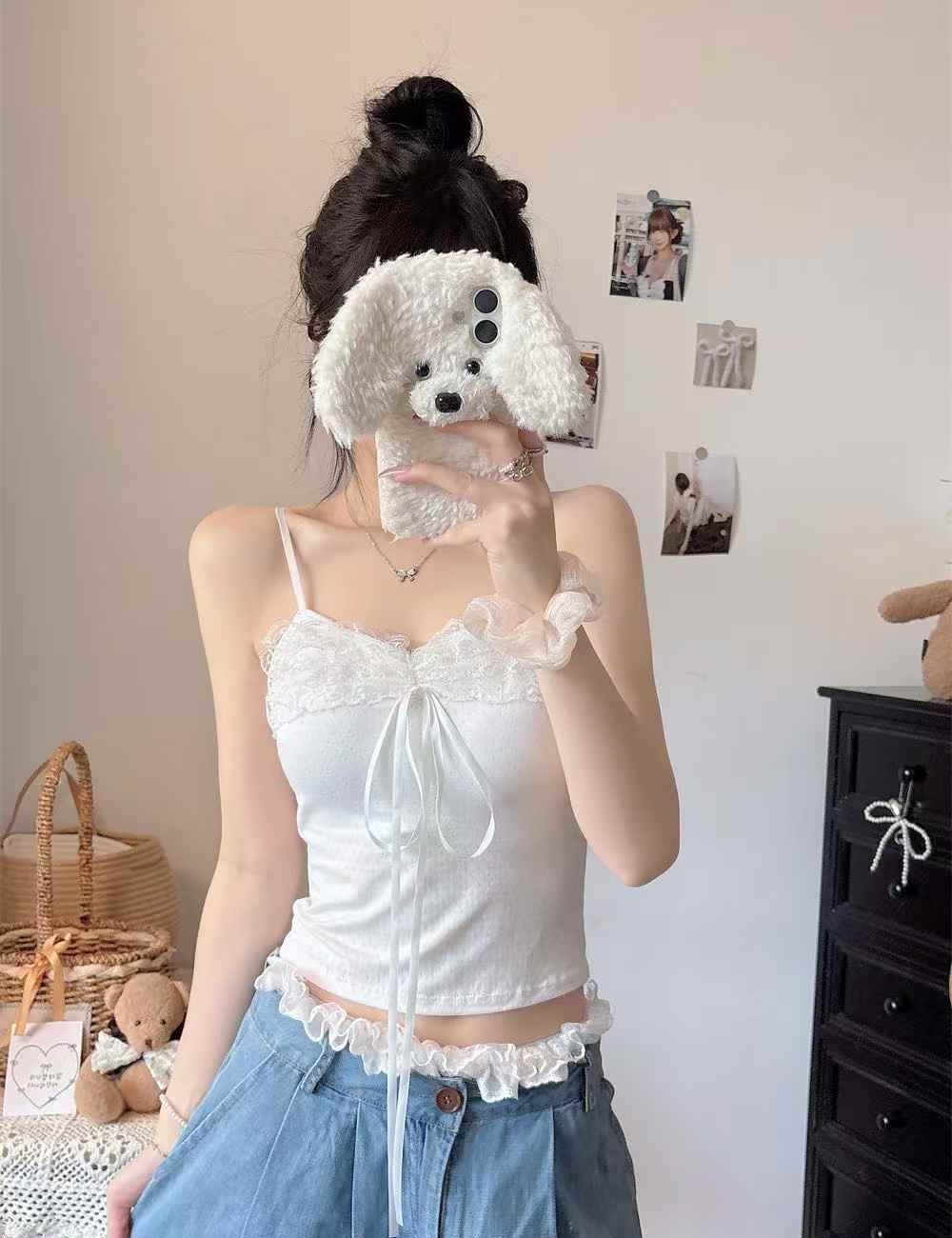With chest pad integrated sling vest summer slim tops
