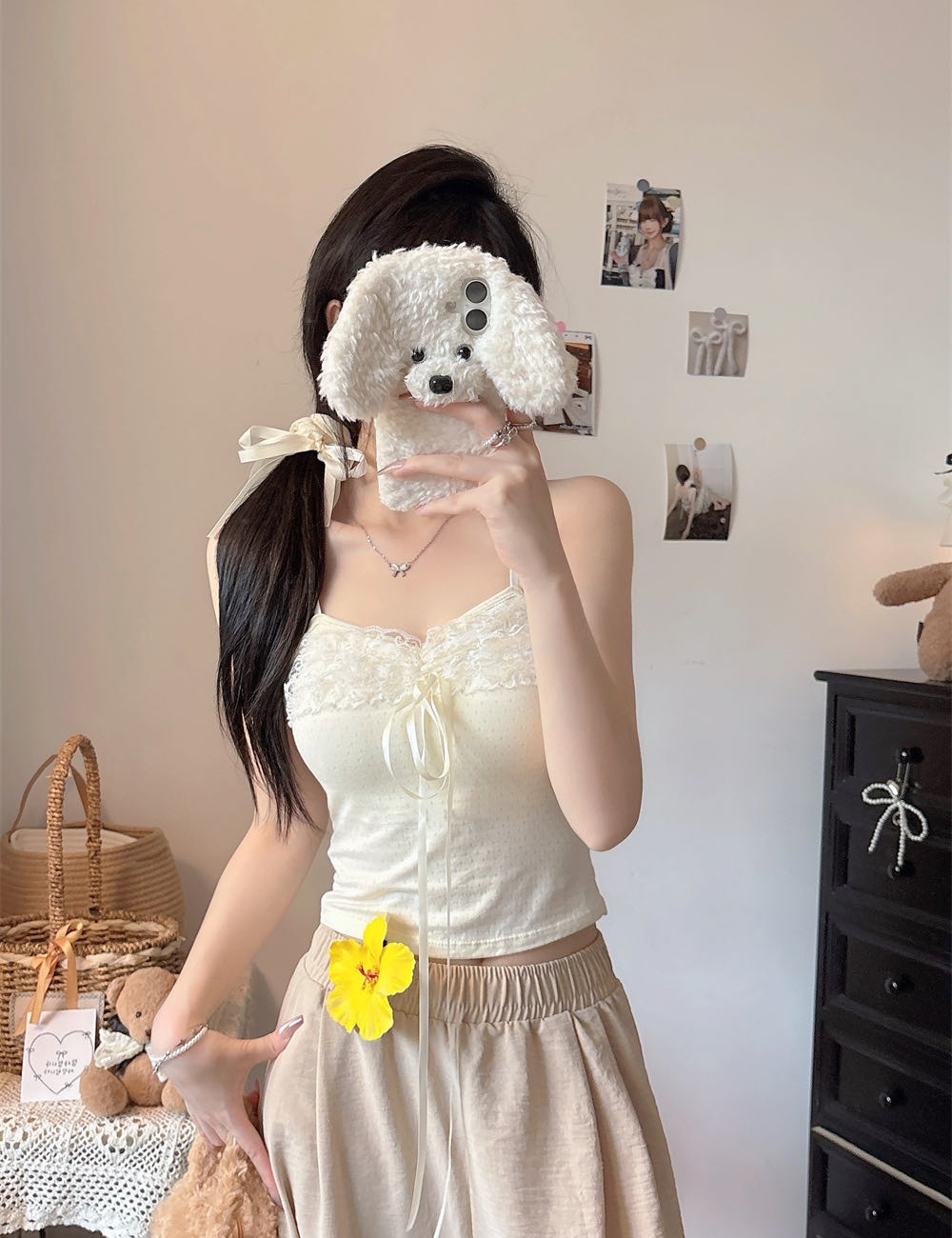 With chest pad integrated sling vest summer slim tops
