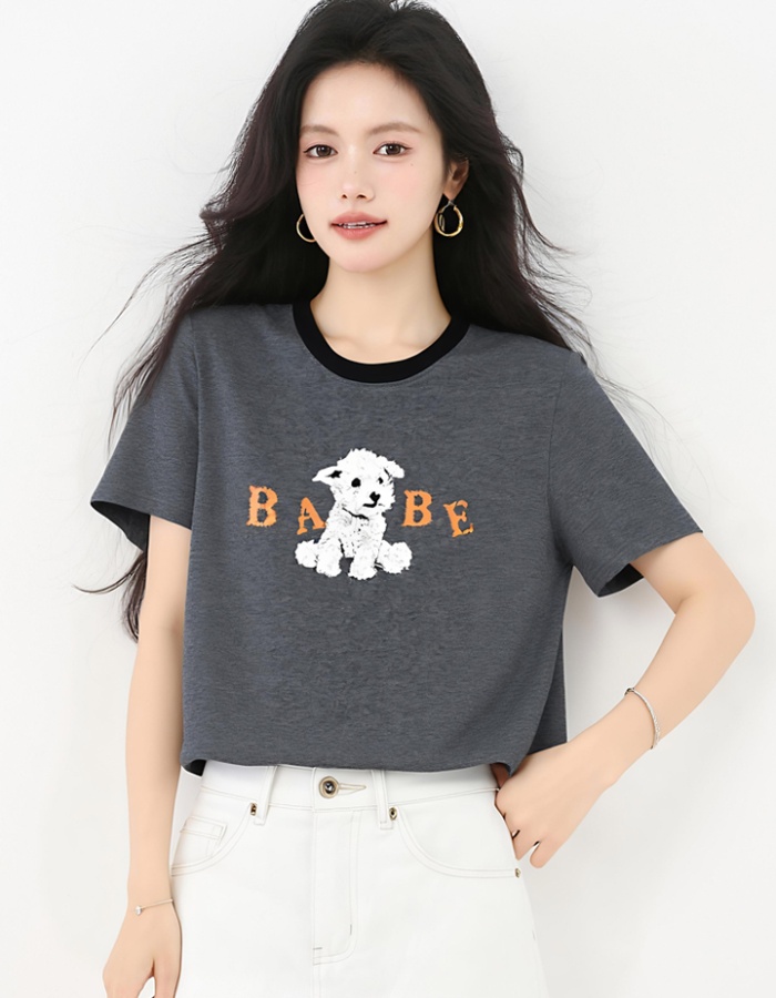 All-match short sleeve tops summer printing T-shirt for women
