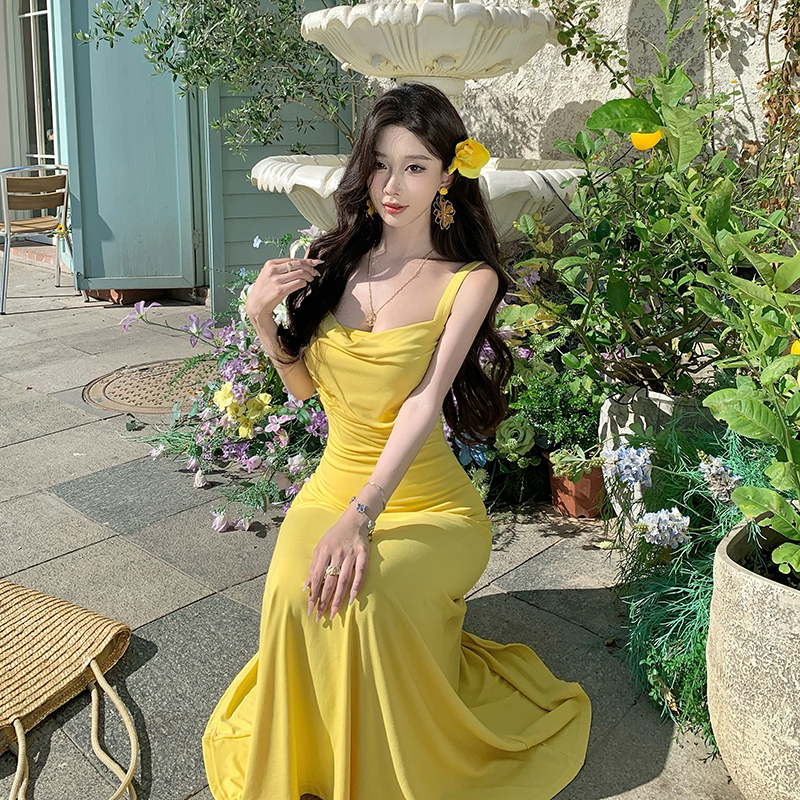 Elasticity sling knitted dress