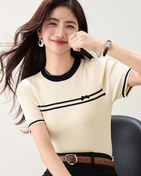 Temperament chanelstyle tops short sleeve small shirt