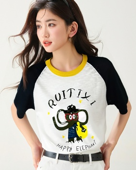 Loose slim fashion T-shirt printing short sleeve tops