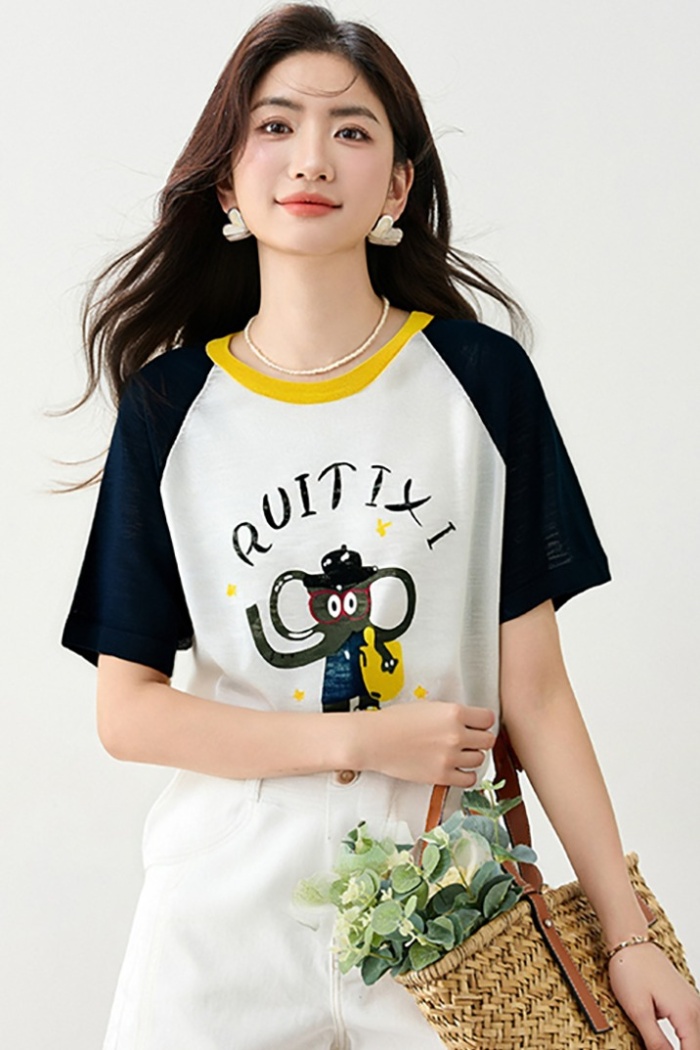 Loose slim fashion T-shirt printing short sleeve tops