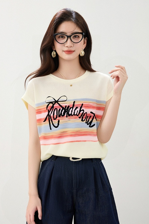 Mixed colors Western style ice silk summer sweater for women