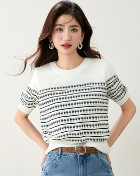 Summer strawberries sweater hollow tops for women