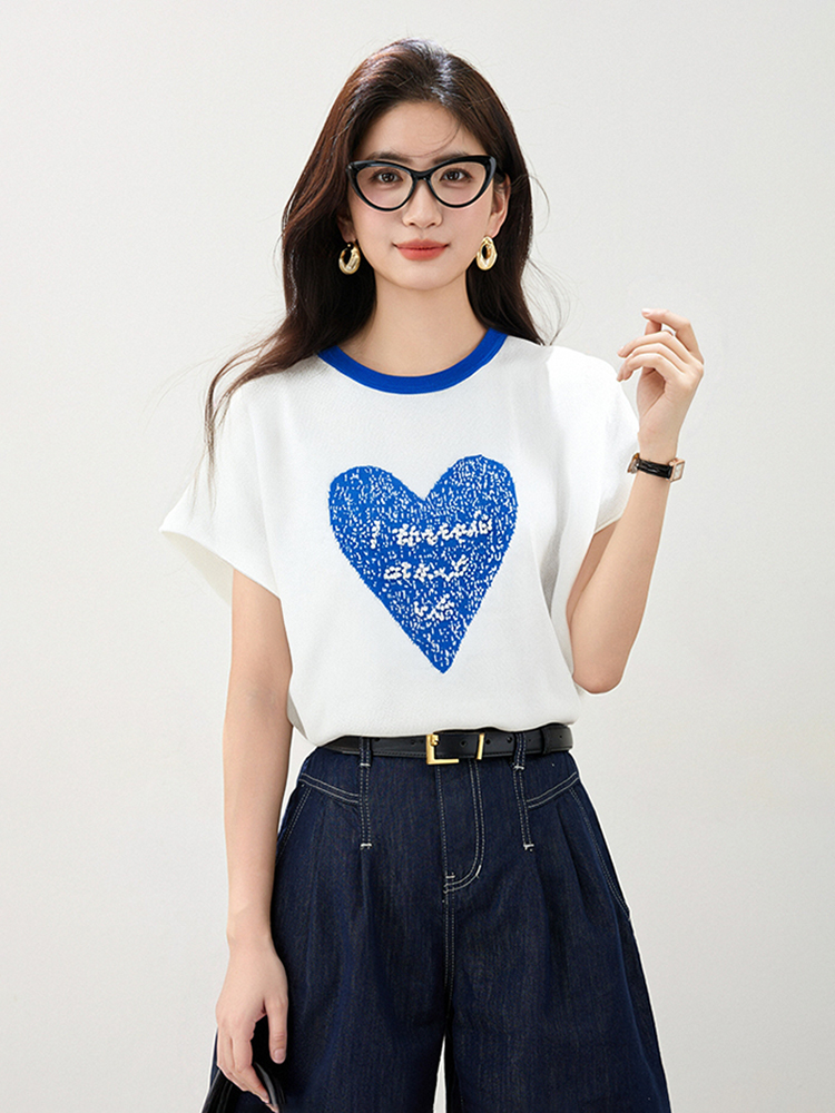 Fashion loose tops short sleeve T-shirt for women