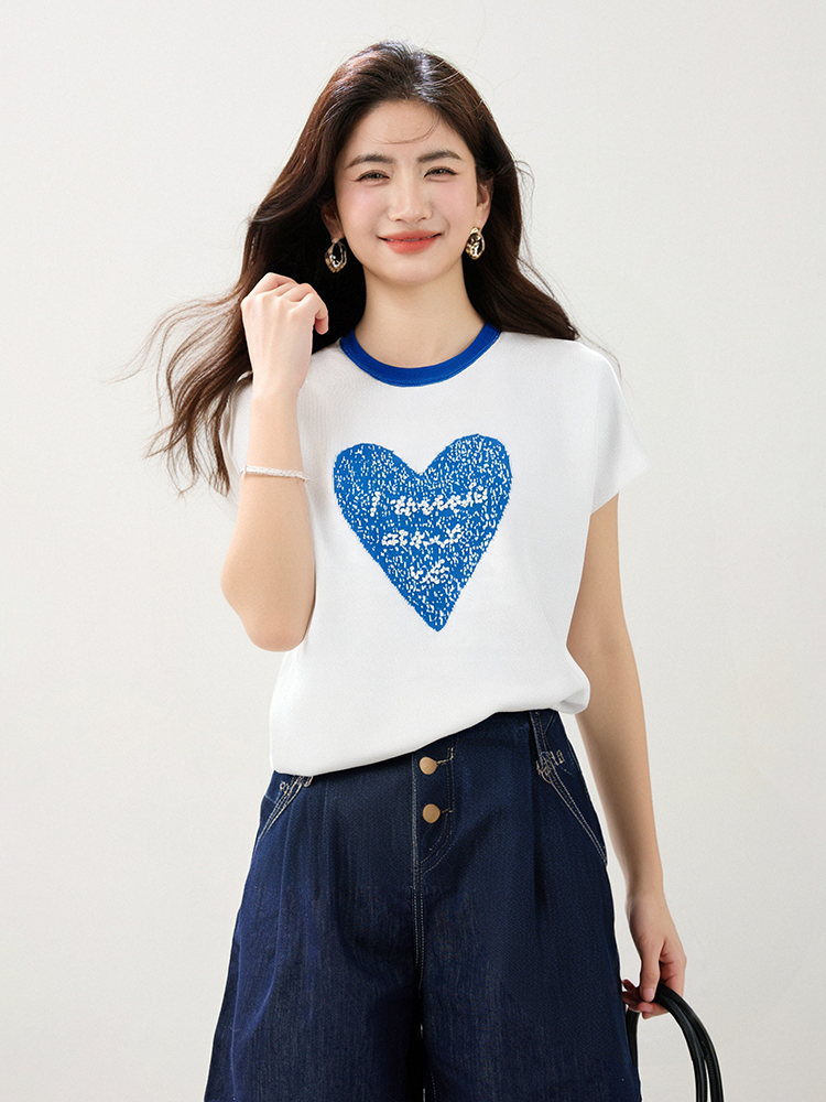 Fashion loose tops short sleeve T-shirt for women