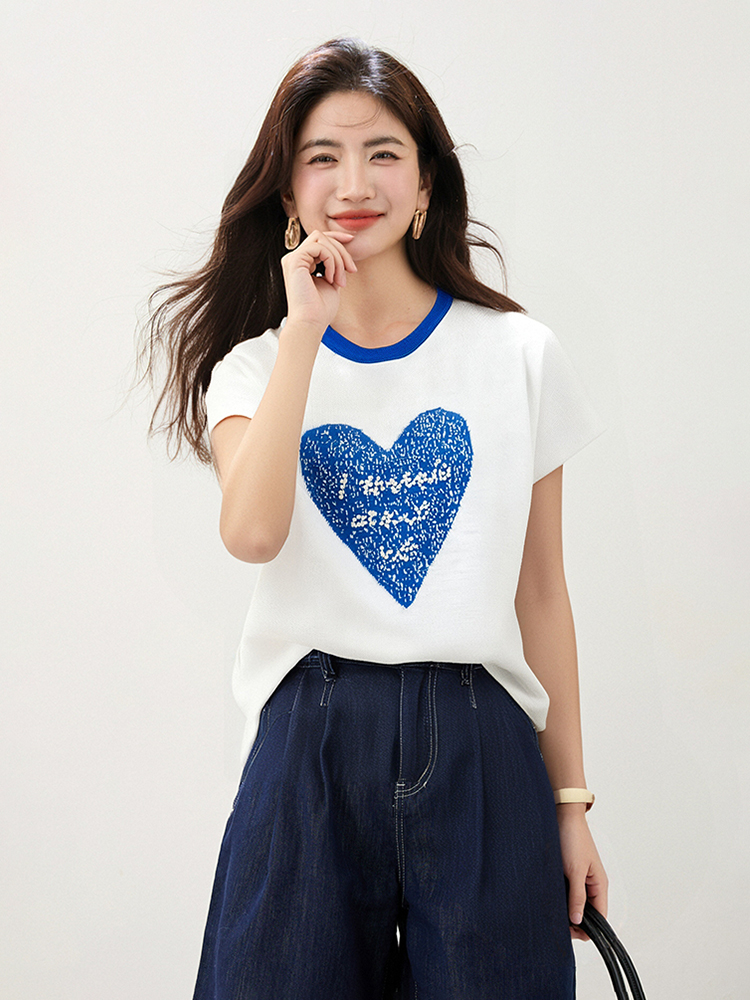 Fashion loose tops short sleeve T-shirt for women