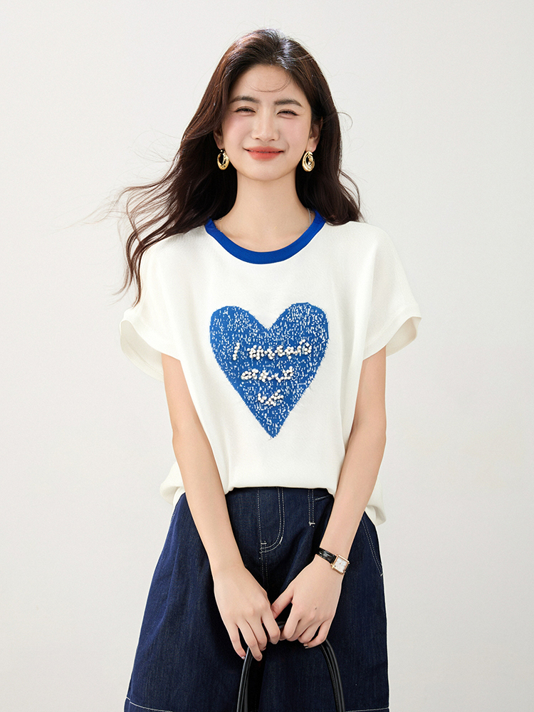Fashion loose tops short sleeve T-shirt for women