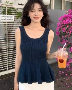 Sling all-match knitted tops pure mermaid slim vest for women