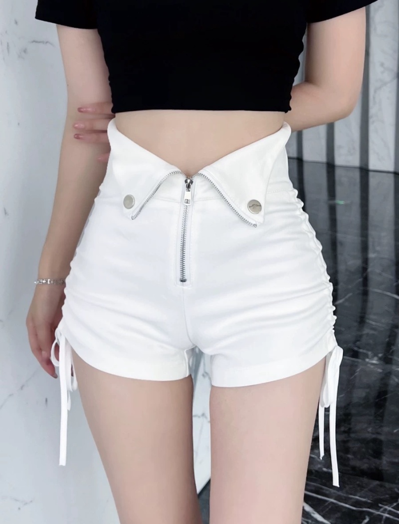 High waist tight straight bottoming slim shorts