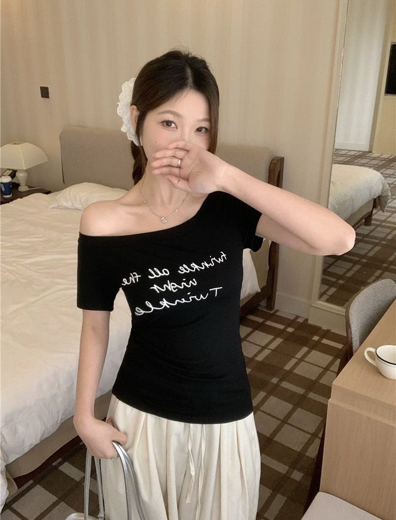 Short sleeve niche tops all-match T-shirt for women