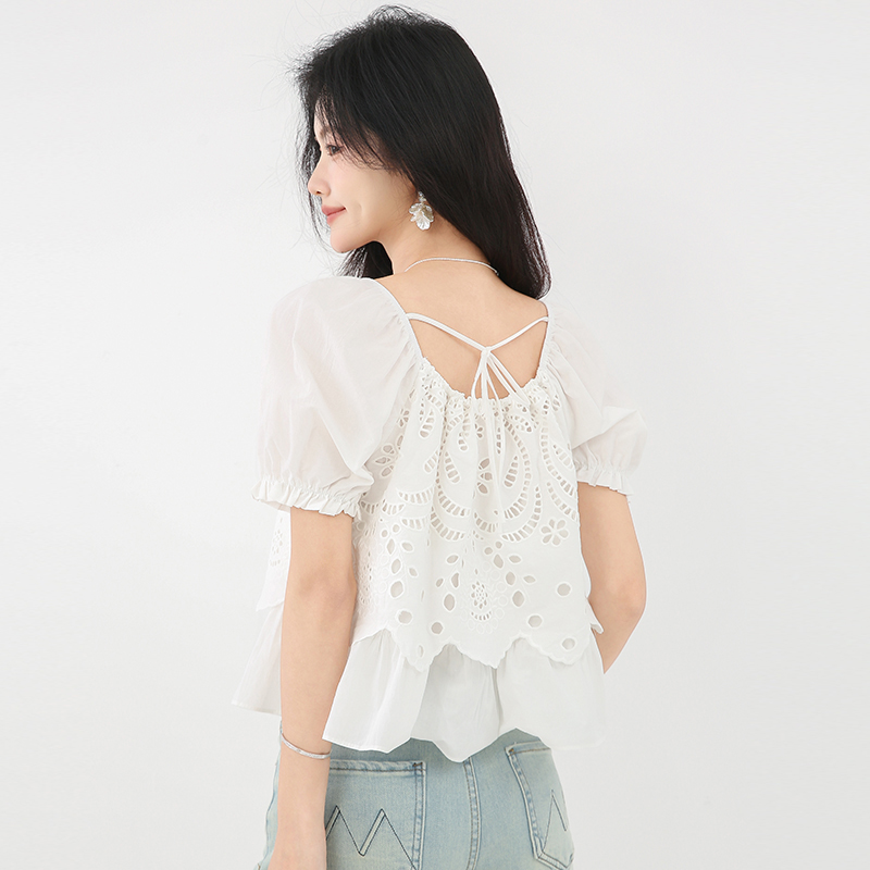 Frenum summer doll shirt France style shirt for women
