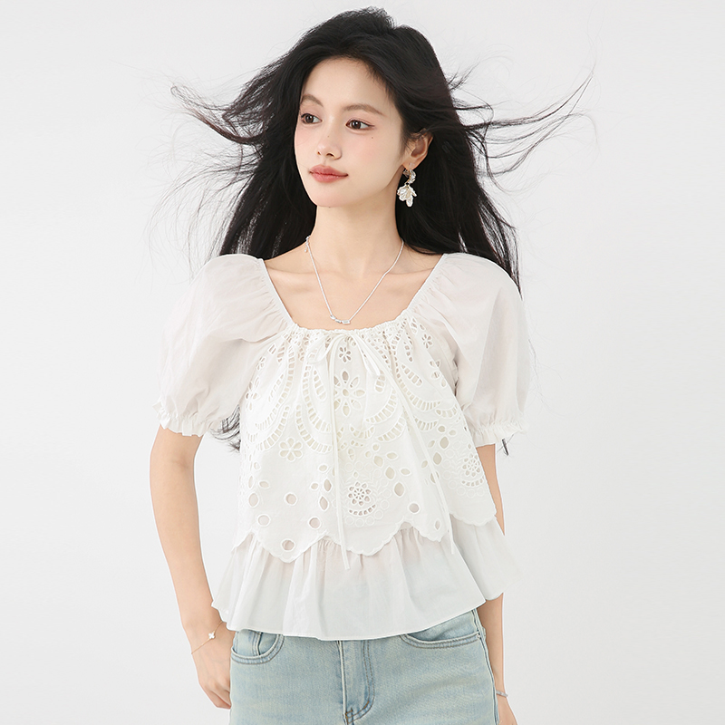 Frenum summer doll shirt France style shirt for women