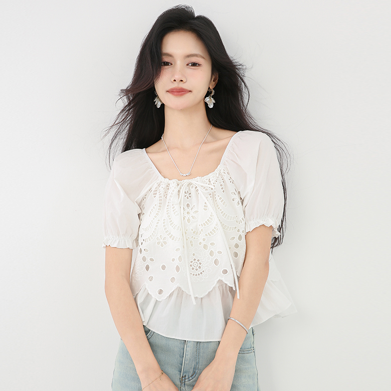 Frenum summer doll shirt France style shirt for women