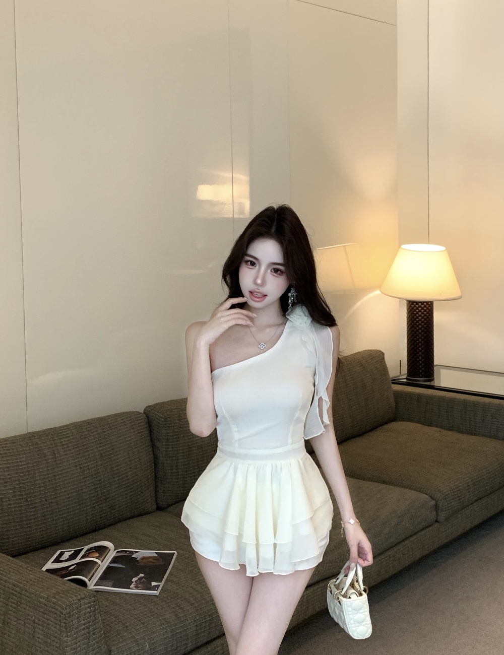 Elegant flowers tops sweet chiffon shirt for women