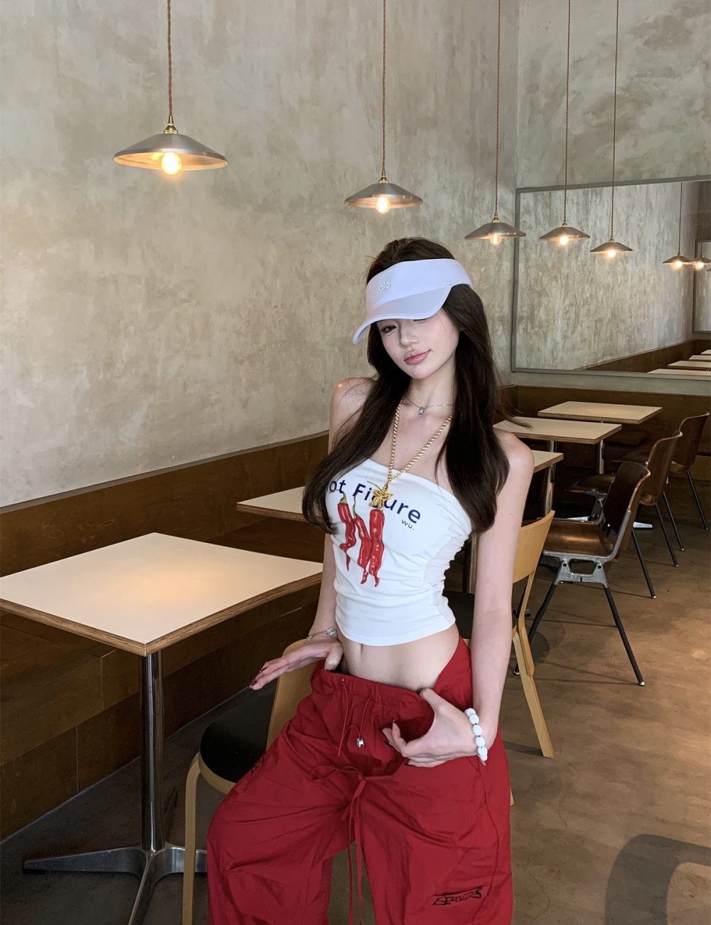 Wrapped chest long pants summer tops a set for women