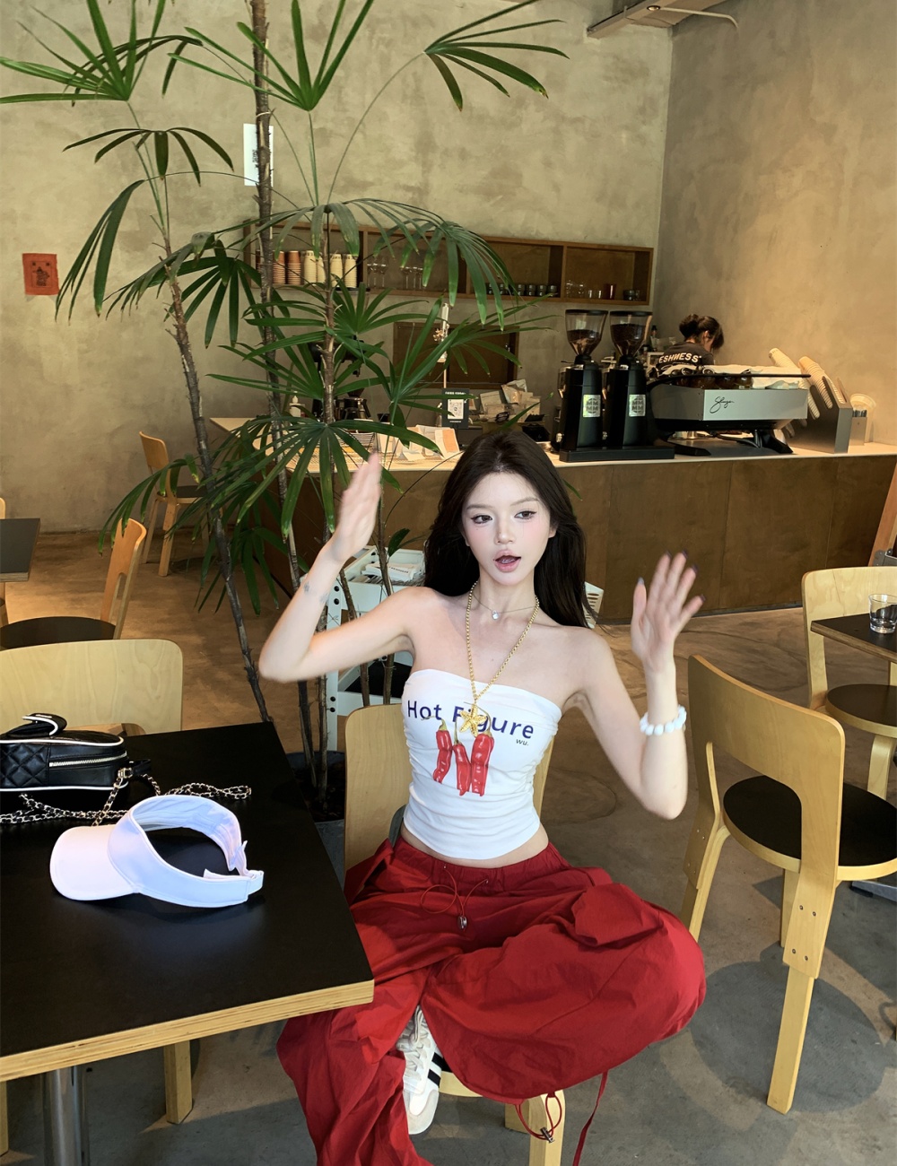 Wrapped chest long pants summer tops a set for women