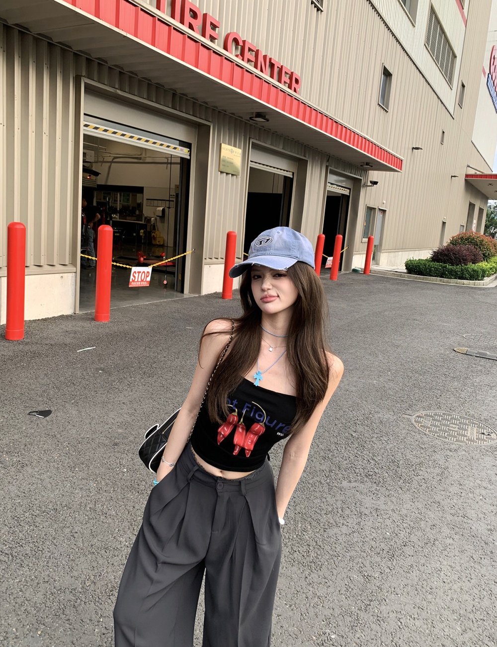 Wrapped chest summer long pants pattern tops a set for women