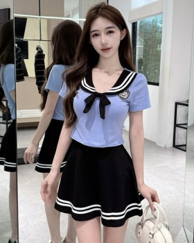 Enticement slim tops college style uniform a set