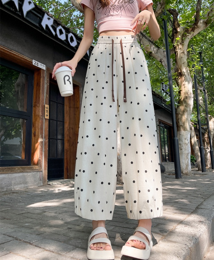High waist ice silk wide leg pants summer bloomers