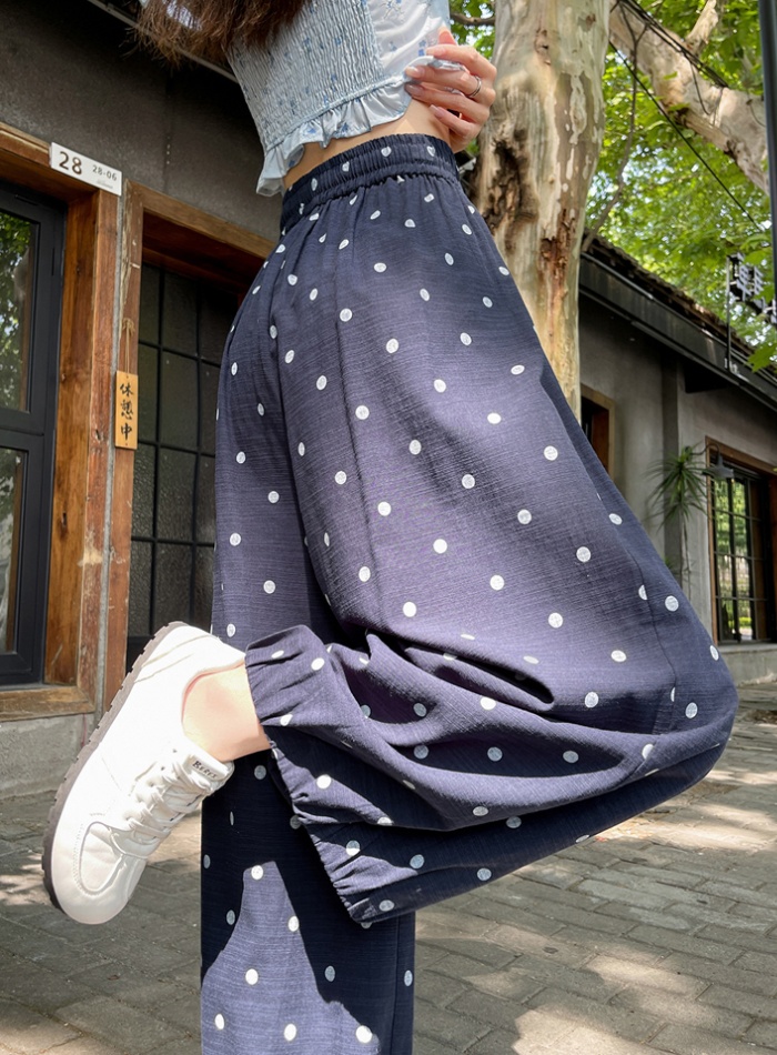 High waist ice silk wide leg pants summer bloomers