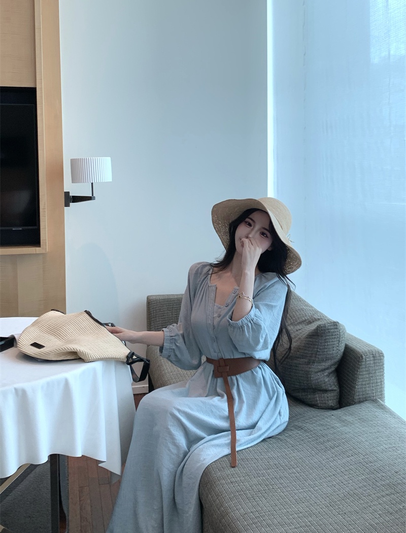 With belt frenum dress inside the ride niche long dress