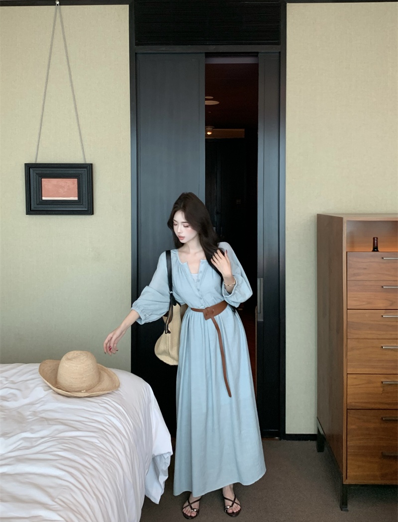With belt frenum dress inside the ride niche long dress