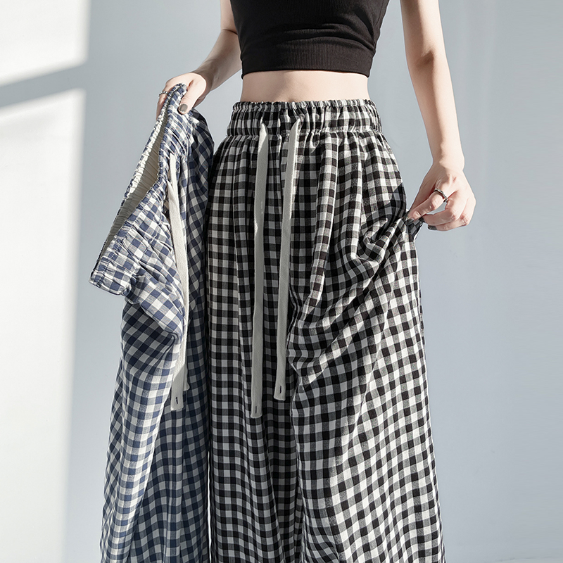Black-white Casual wide leg pants summer pants for women