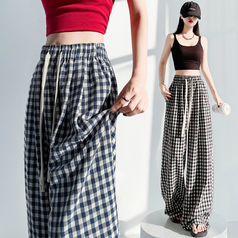 Black-white Casual wide leg pants summer pants for women
