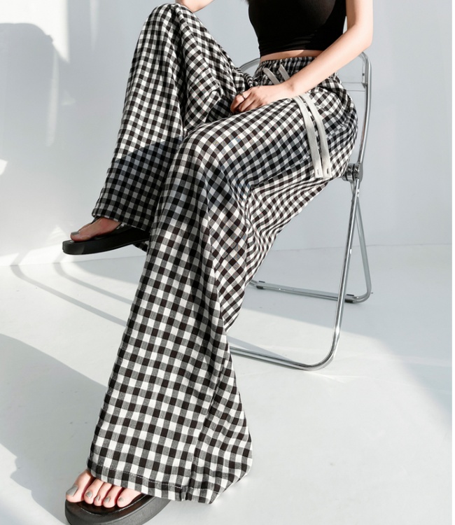 Black-white Casual wide leg pants summer pants for women