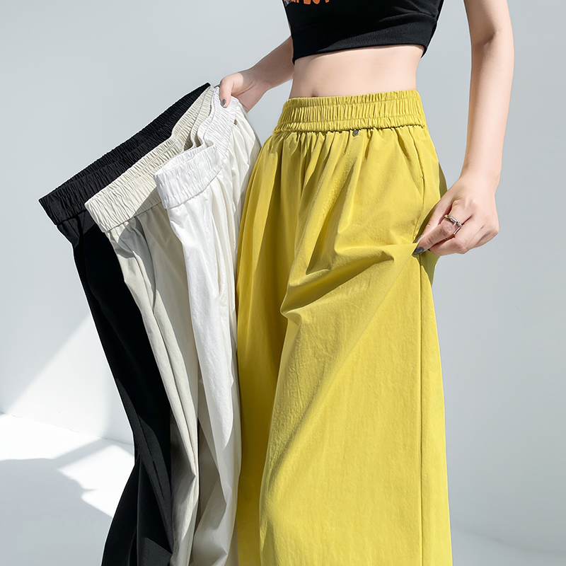 Straight nine pants high waist wide leg pants for women