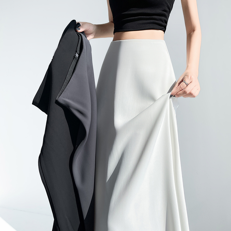 Ice silk high waist slim business suit drape summer skirt
